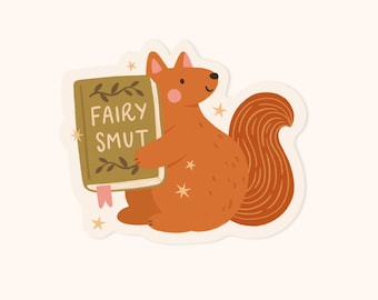 Squirrel Bookish Vinyl Sticker - Fairy Smut