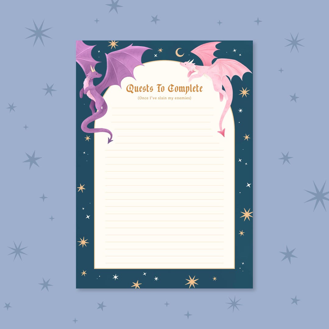 A5 Dragon Notepad – Fantasy-themed Fantasy Notepad | 50 Tear-off Pages ...