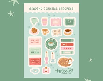 Reading Journal Sticker Sheet: Journal Stickers for Book Lovers