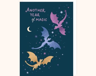 Dragon Birthday Card - Another Year of Magic