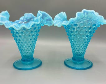 フェントン ヴィンテージ ライトブルー オパールセント ホブネイル