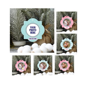 BUNDLE, Diseños de sublimación Quatrefoil, Archivos de adornos cuádruples cuadrados, Feliz Navidad simple y elegante, Navidad personalizada, Vacaciones