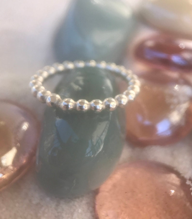 bubble ring Eternity Band Sterling Silver Ball Ring Medium Thickness Stacking Ring Beaded Ring Dot Ring Spherical Ring