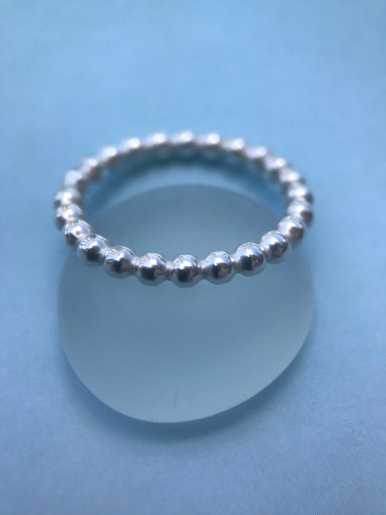 bubble ring Eternity Band Sterling Silver Ball Ring Medium Thickness Stacking Ring Beaded Ring Dot Ring Spherical Ring