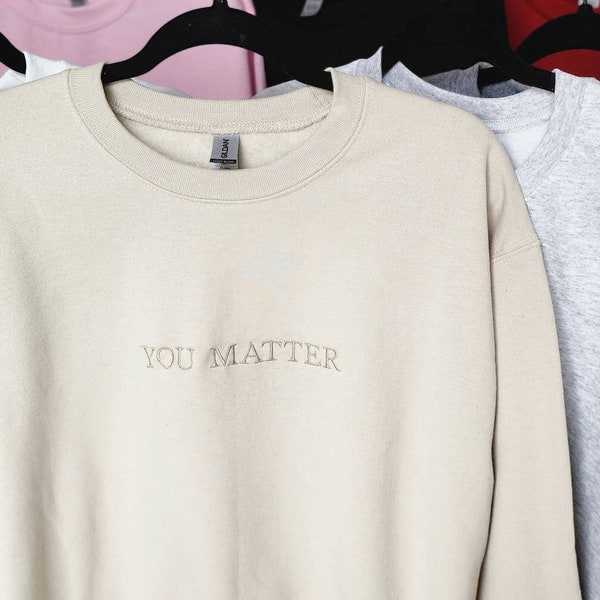 Mental Health Awareness Monochrome Embroidered Crewneck Sweatshirt