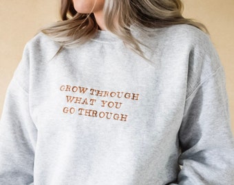 Groeiend geborduurd Crewneck Sweatshirt