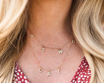 Gepersonaliseerde gold filled ketting met monogramletter