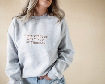 Groeiend geborduurd Crewneck Sweatshirt