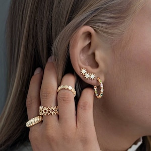 Boucles d’oreilles en cristal trois étoiles