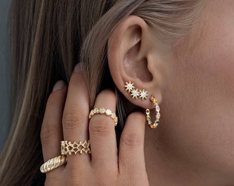 Three Star Crystal Earrings