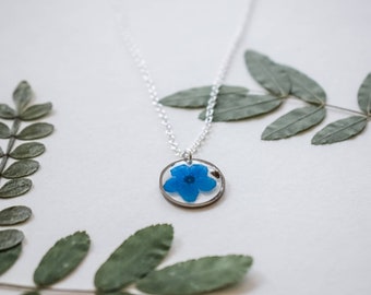 Forget Me Not Flower and Seed Necklace