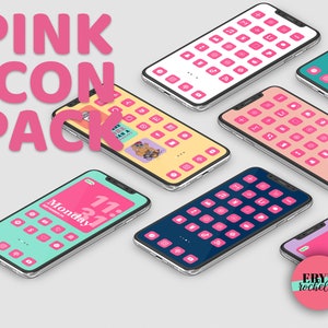 Pink And White App Icons Aesthetic App Covers iOS 17 Home Screen Social Media Icons With iPhone Wallpaper