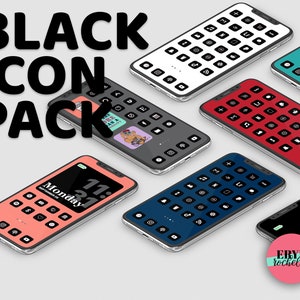 Black And White App Icons Aesthetic App Covers iOS 17 Home Screen Social Media Icons With iPhone Wallpaper