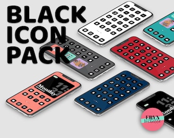 Black And White App Icons Aesthetic App Covers iOS 17 Home Screen Social Media Icons With iPhone Wallpaper