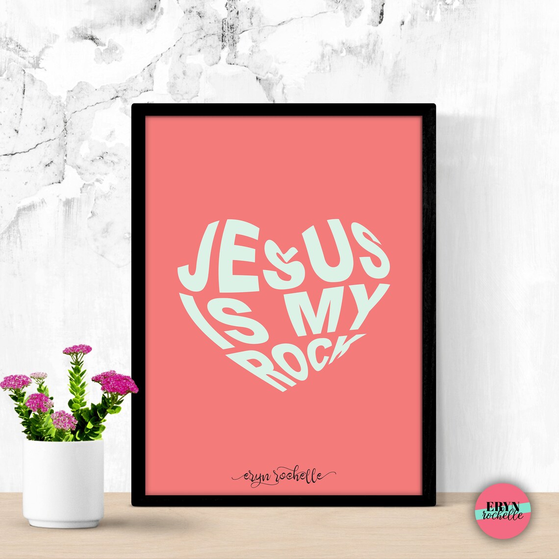 3 Piece Set Printable Posters Jesus is My Rock Bible Verse - Etsy