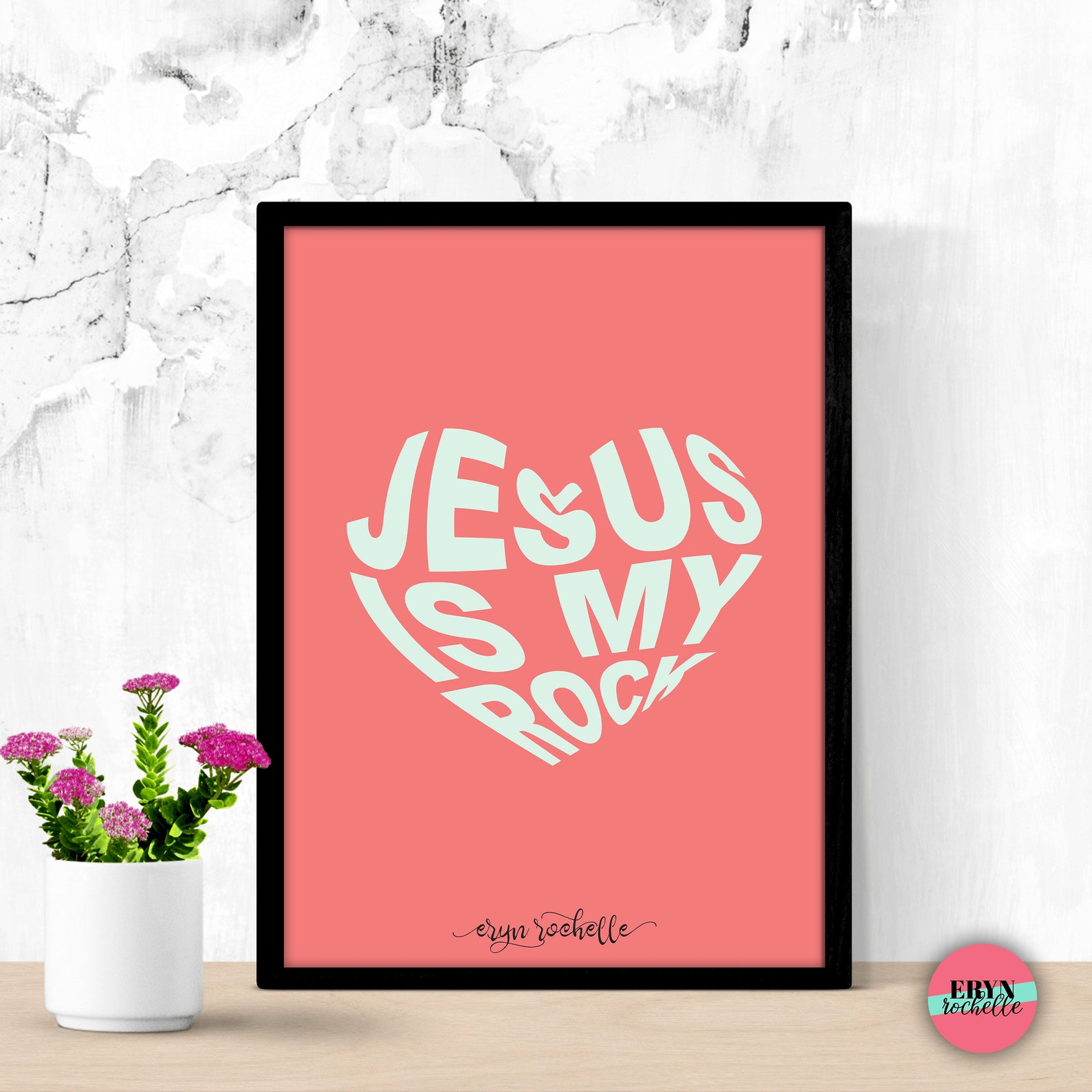 3 Piece Set Printable Posters Jesus is My Rock Bible Verse - Etsy