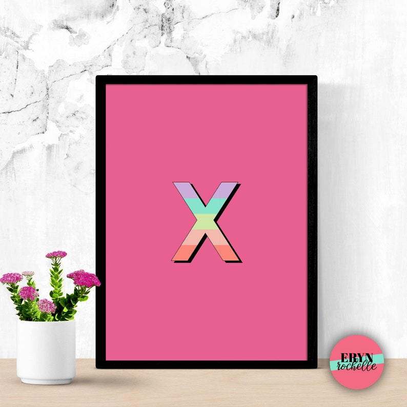 Printable Alphabet Poster Alphabet Print Alphabet Wall Art Etsy