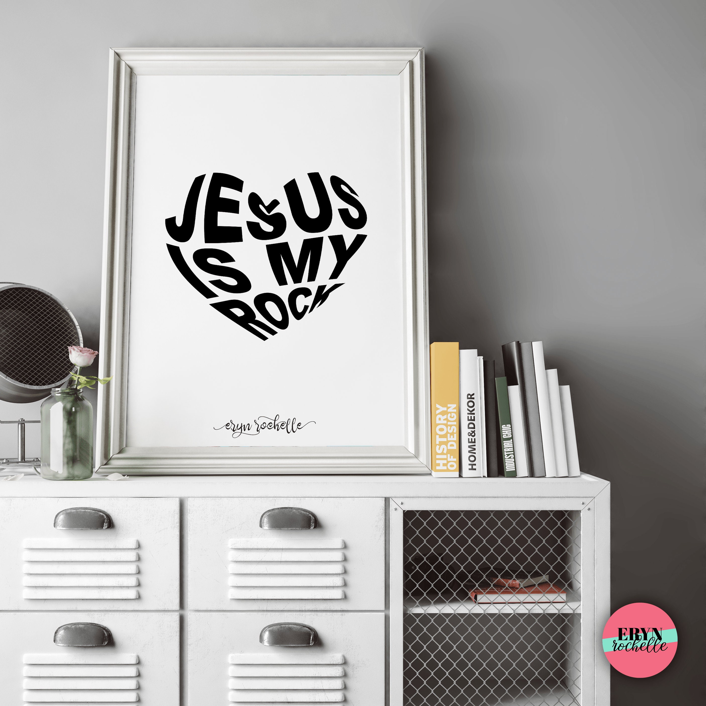 3 Piece Set Printable Posters Jesus is My Rock Bible Verse - Etsy