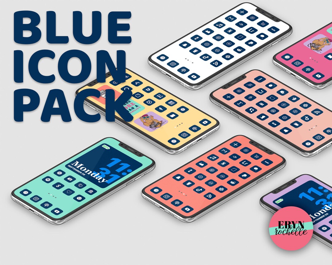 Dark Blue App Icons Aesthetic App Covers Ios 17 Home Screen Social