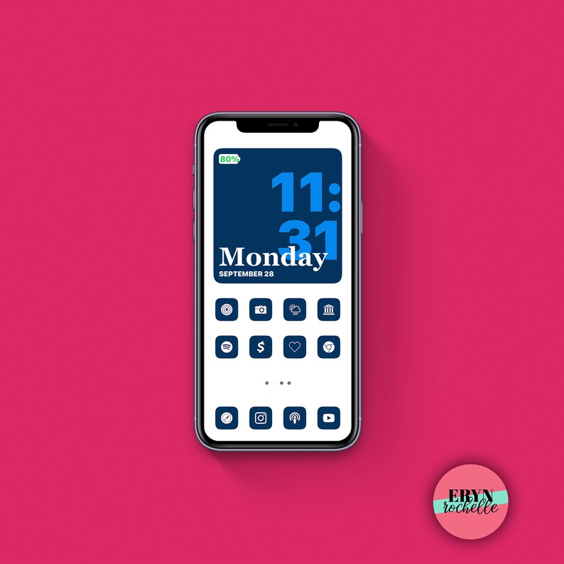 Dark Blue App Icons Aesthetic App Covers Ios 17 Home Screen Etsy