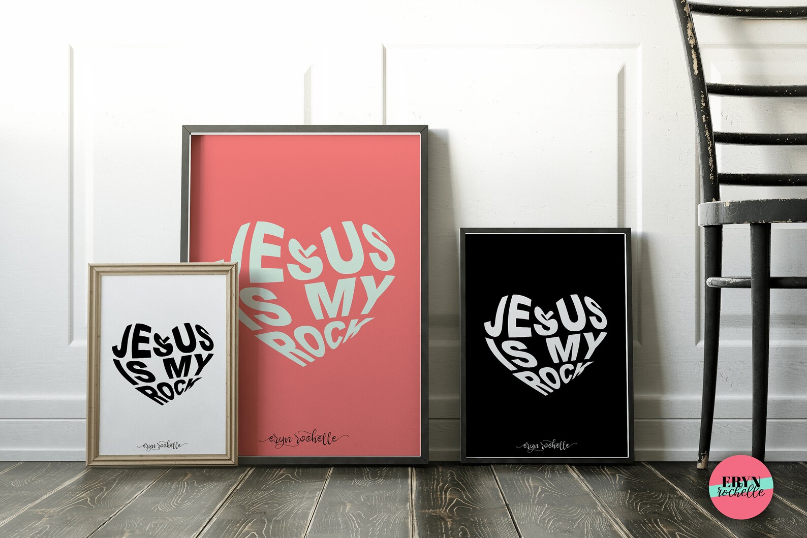 3 Piece Set Printable Posters Jesus is My Rock Bible Verse - Etsy