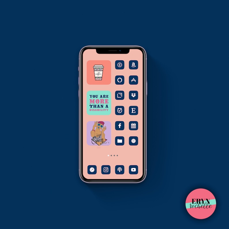 Dark Blue App Icons Aesthetic App Covers Ios 17 Home Screen Social