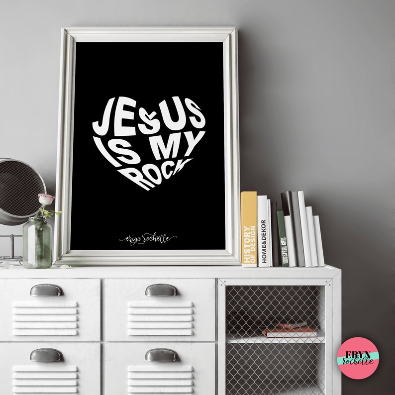 3 Piece Set Printable Posters Jesus is My Rock Bible Verse - Etsy