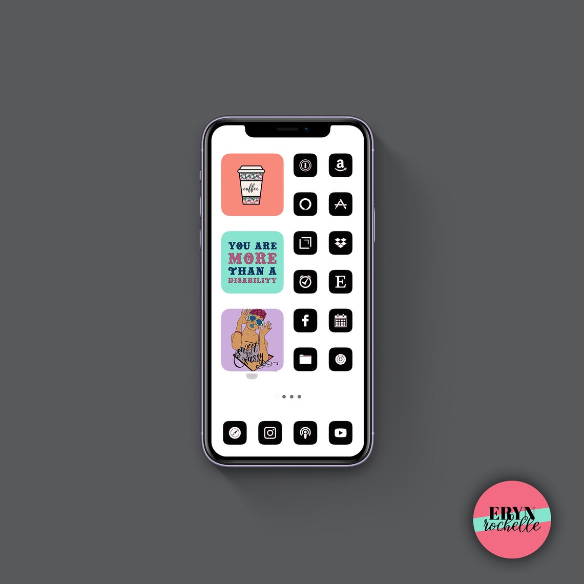 Black and White App Icons Aesthetic App Covers Ios 14 Home - Etsy