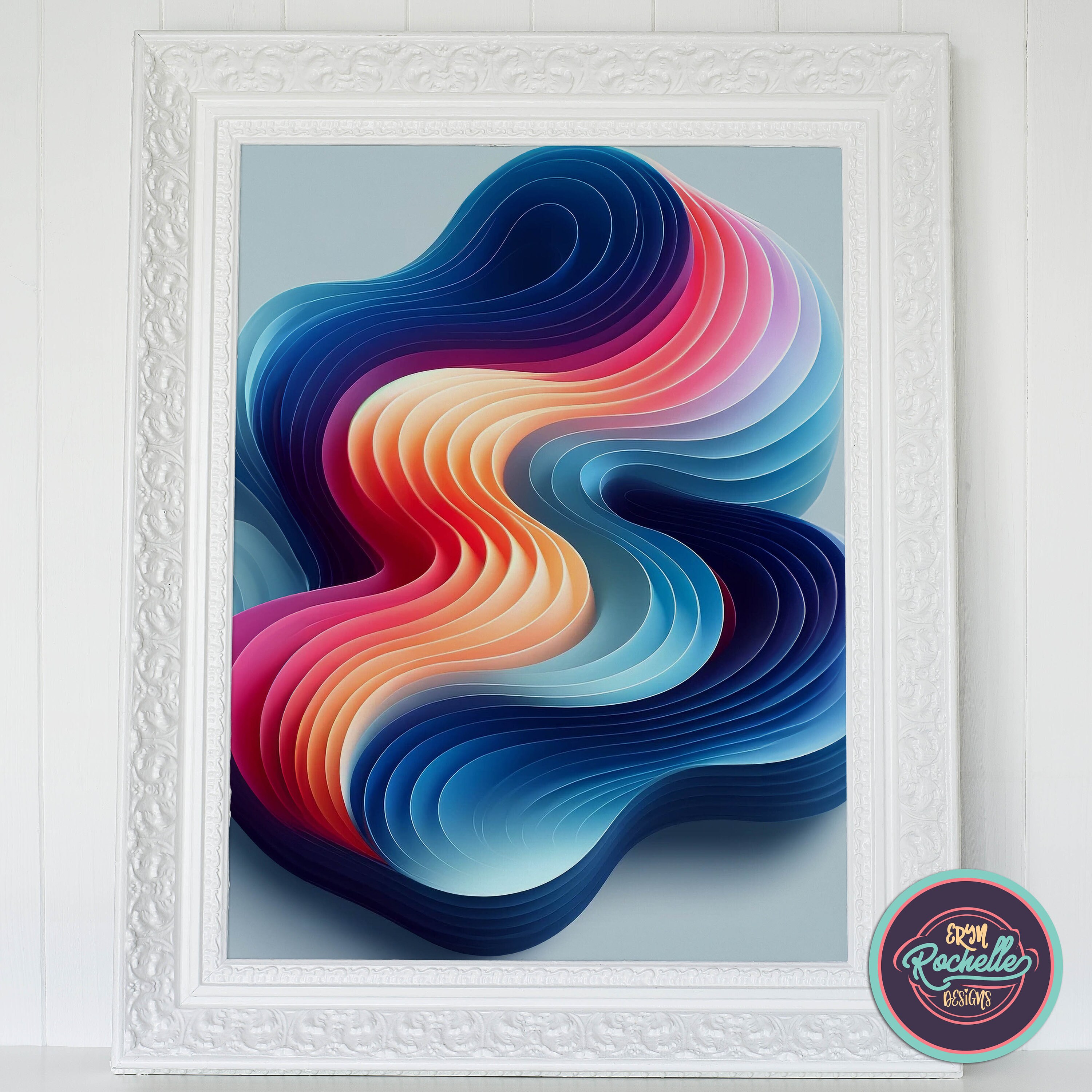 Colorful Abstract Poster Printable Minimalist Wall Art Digital Download ...