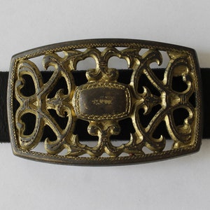 Old Gold Belt Buckle Filigree Belt Buckle Italian Vintage Belt Buckle