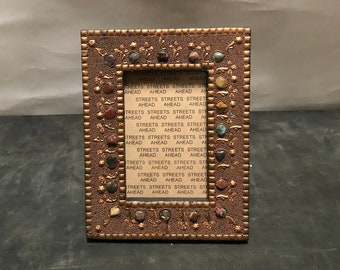 Copper Picture Frame with Beads and Stones