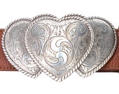 Three Heart Belt Buckle Old Silver Belt Buckle - Etsy Three Heart Belt Buckle Old Silver Belt Buckle - Etsy