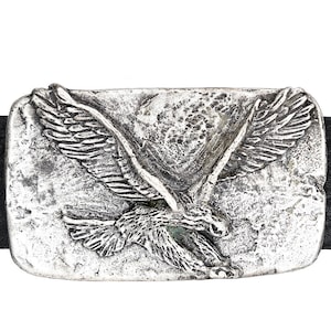Made in USA: Old Silver Buckle with a Flying Eagle