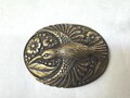 Italian Vintage Belt Buckle: Old Brass Belt Buckle With Flying Bird and Detailed Floral Design