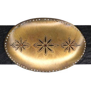 Antique Brass Buckle With Topaz Rhinestones
