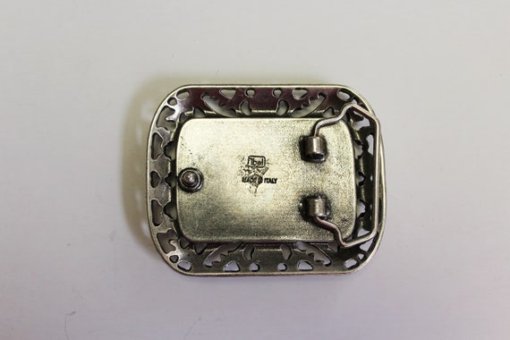 Old Silver Buckle With Resin Stone - image 2