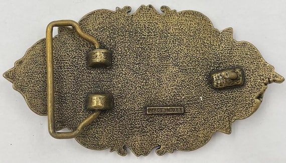 Vintage Old Brass Art Deco Belt Buckle With Spots for Stone  display picture 2