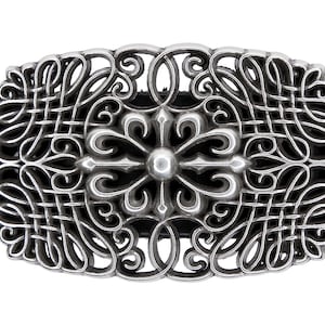 Celtic Cross Belt Buckle Old Silver Filigree Belt Buckle