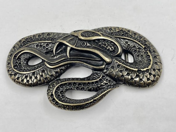 イタリア製の古い真鍮製の蛇型ベルトバックル - Etsy 日本
