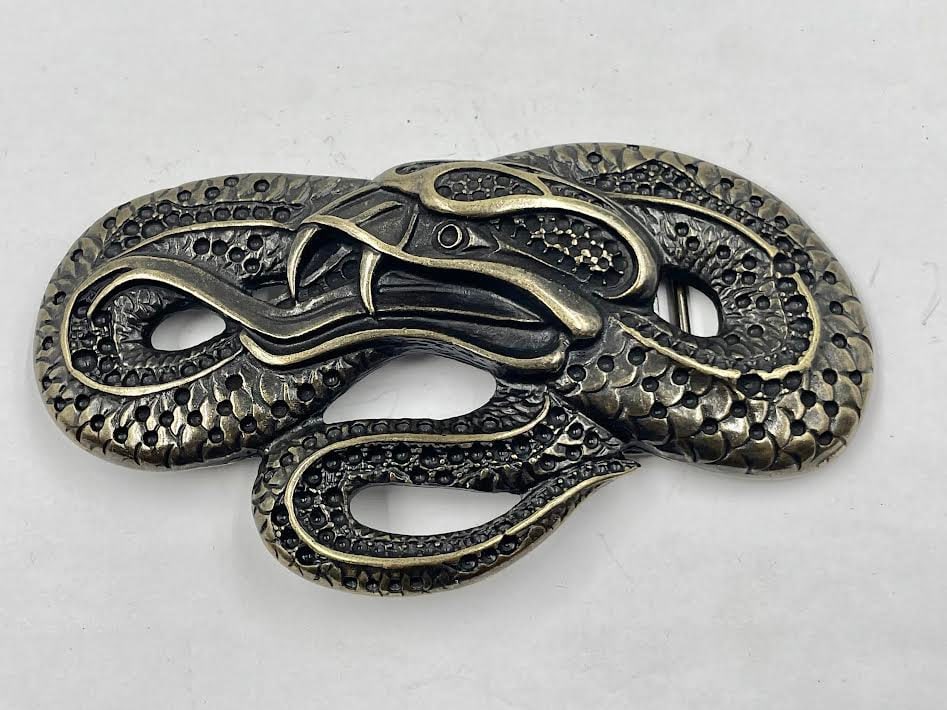 イタリア製の古い真鍮製の蛇型ベルトバックル - Etsy 日本
