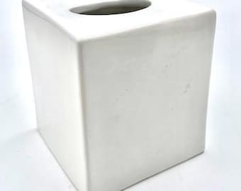 White Porcelain Ceramic Tissue Box Cover