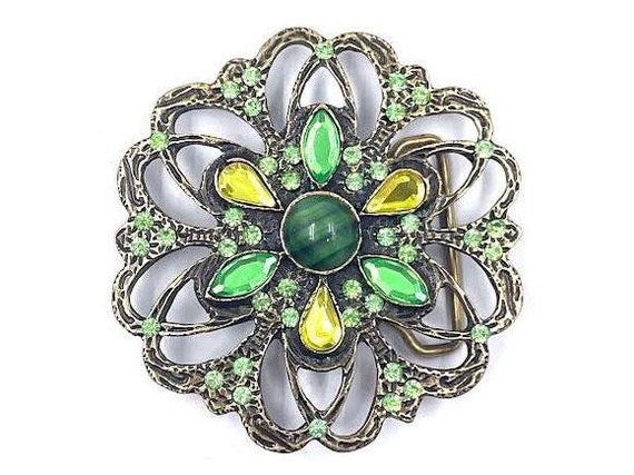 Beautiful Green Stone belt buckle Green Stone Western Belt Buckle : Gemstone Country. Western  main image 2