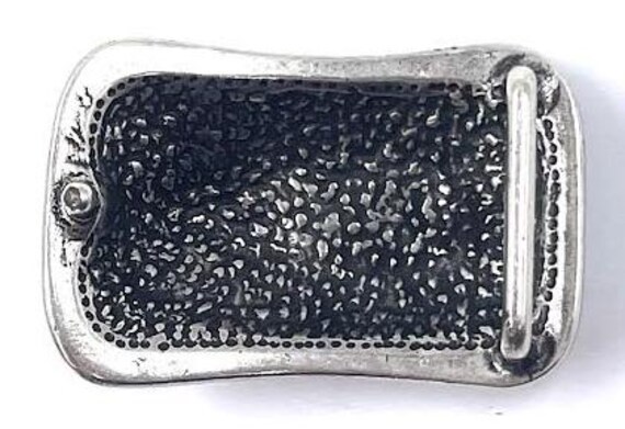 Italian Rectangular Old Silver Belt Buckle With Organic  display picture 1