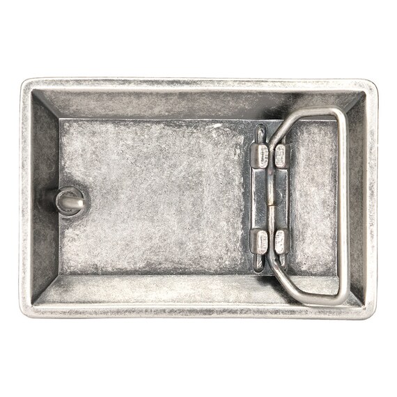 Old Silver Buckle with Rectangular Pattern - image 2
