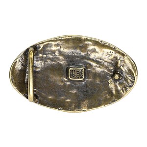 Old Brass Italian Belt Buckle Complete With Topaz Colored Rhine Stones For Women's Dress Attire image 2