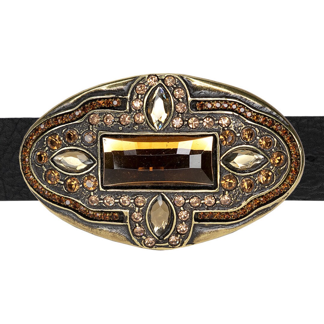 Old Brass Italian Belt Buckle Complete With Topaz Colored - Etsy