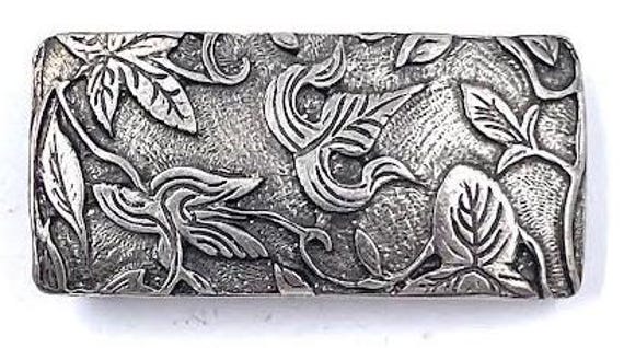 Old Silver Belt Buckle With Plant Design - Etsy display picture 3