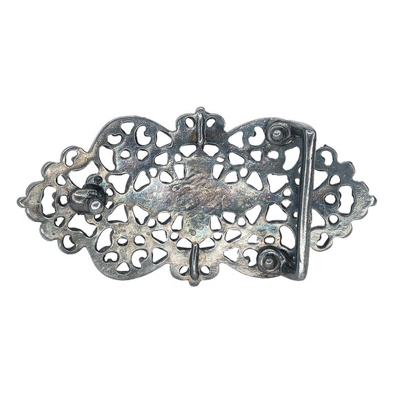 Boucle De Ceinture Homme – Motif Croix Rouge Et Floral, étain Et Inox, Style Western