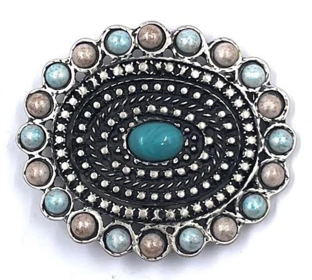 Fibbia Per Cintura Vintage In Argento Sterling Con Turchese E Corallo, Firmata H.B. La Fibbia Pesa 12,9 Grammi. - Italia - Foto 5