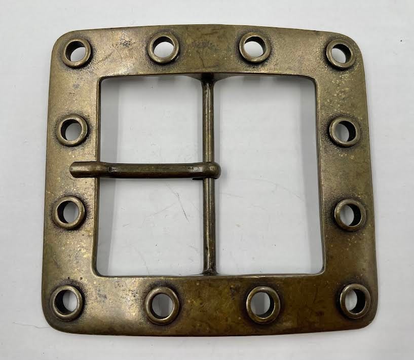 Old Brass Buckle with hole patterns